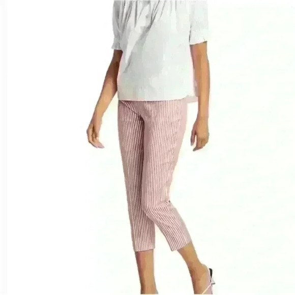Piazza Sempione-"Audrey" Red And White Cropped Pinstripe Pant Size 40 (6) EUC! - Picture 4 of 10